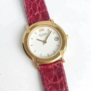 Bulova Quartz Leather Band Watch MOVT West Germany